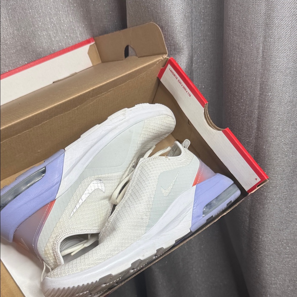 Nike Women's Cream and Lavender Slip-On Sneakers